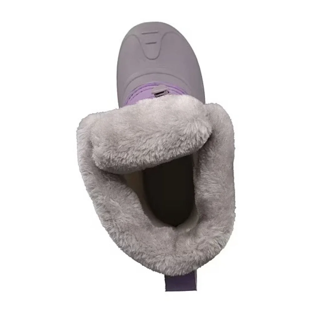 Totes Jenna Girls Big Kid Purple Waterproof Insulated Faux Fur Winter Boots 13